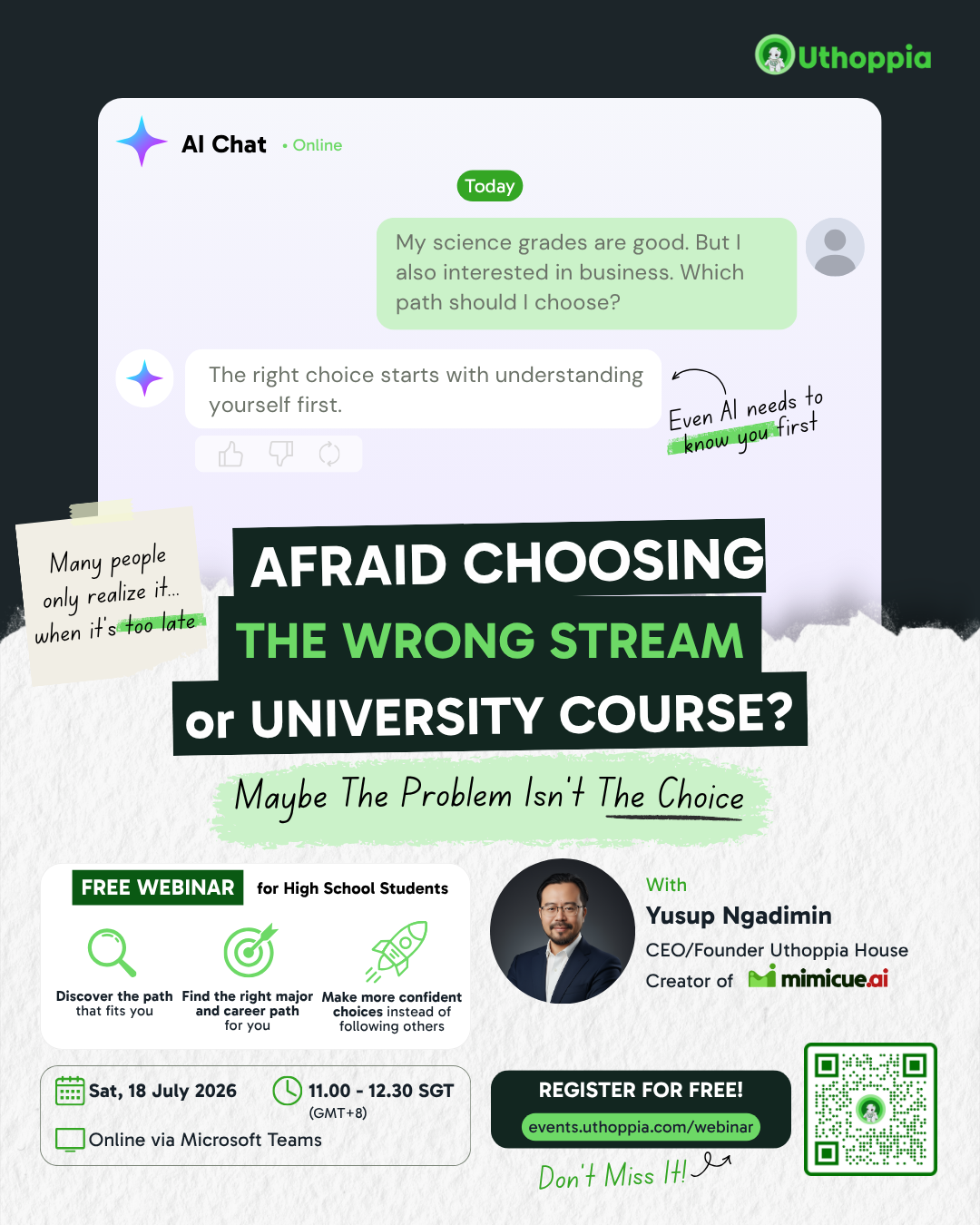 Afraid Choosing the Wrong Stream or University Course? | Webinar